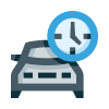 Toronto corporate limo service - car with clock punctuality icon